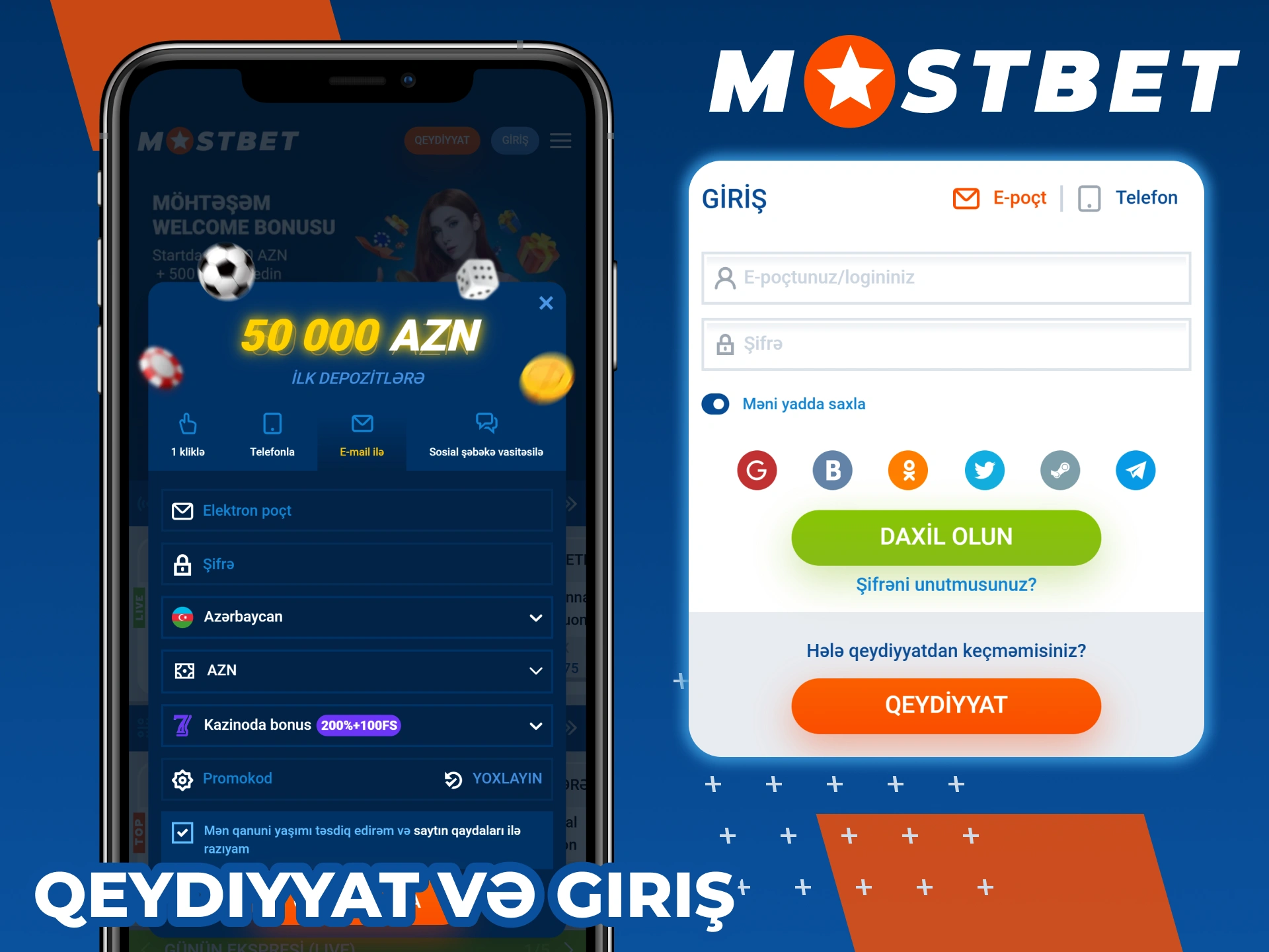 Mostbet-də oynamağa və mərc etməyə başlamaq üçün daxil olun və ya qeydiyyatdan keçin.