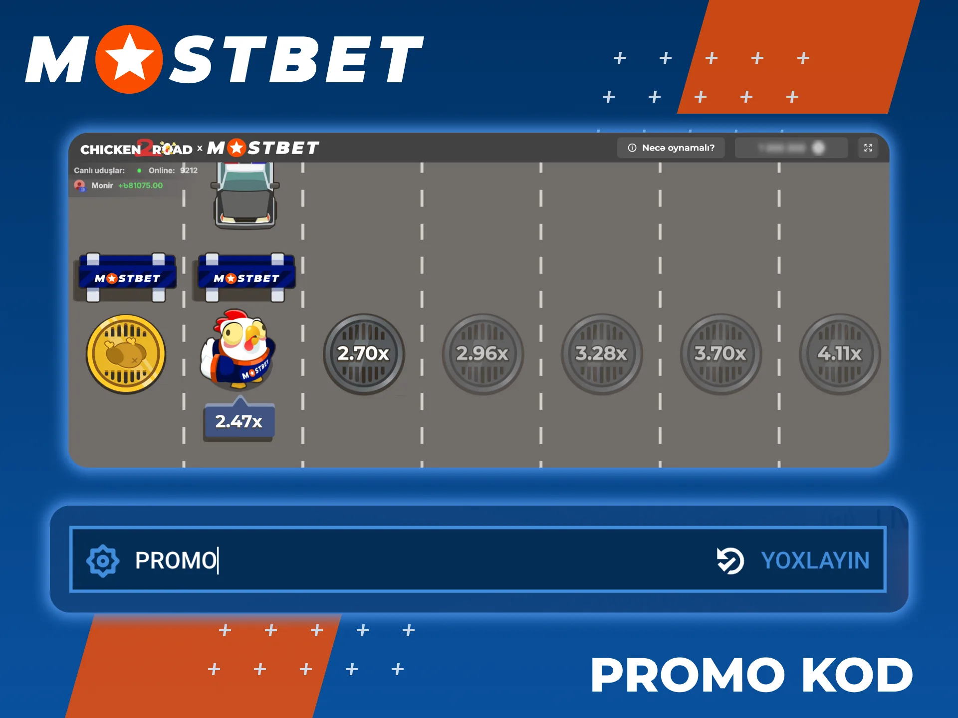 Chicken Road oyunu üçün Mostbet promo kodundan istifadə edin.